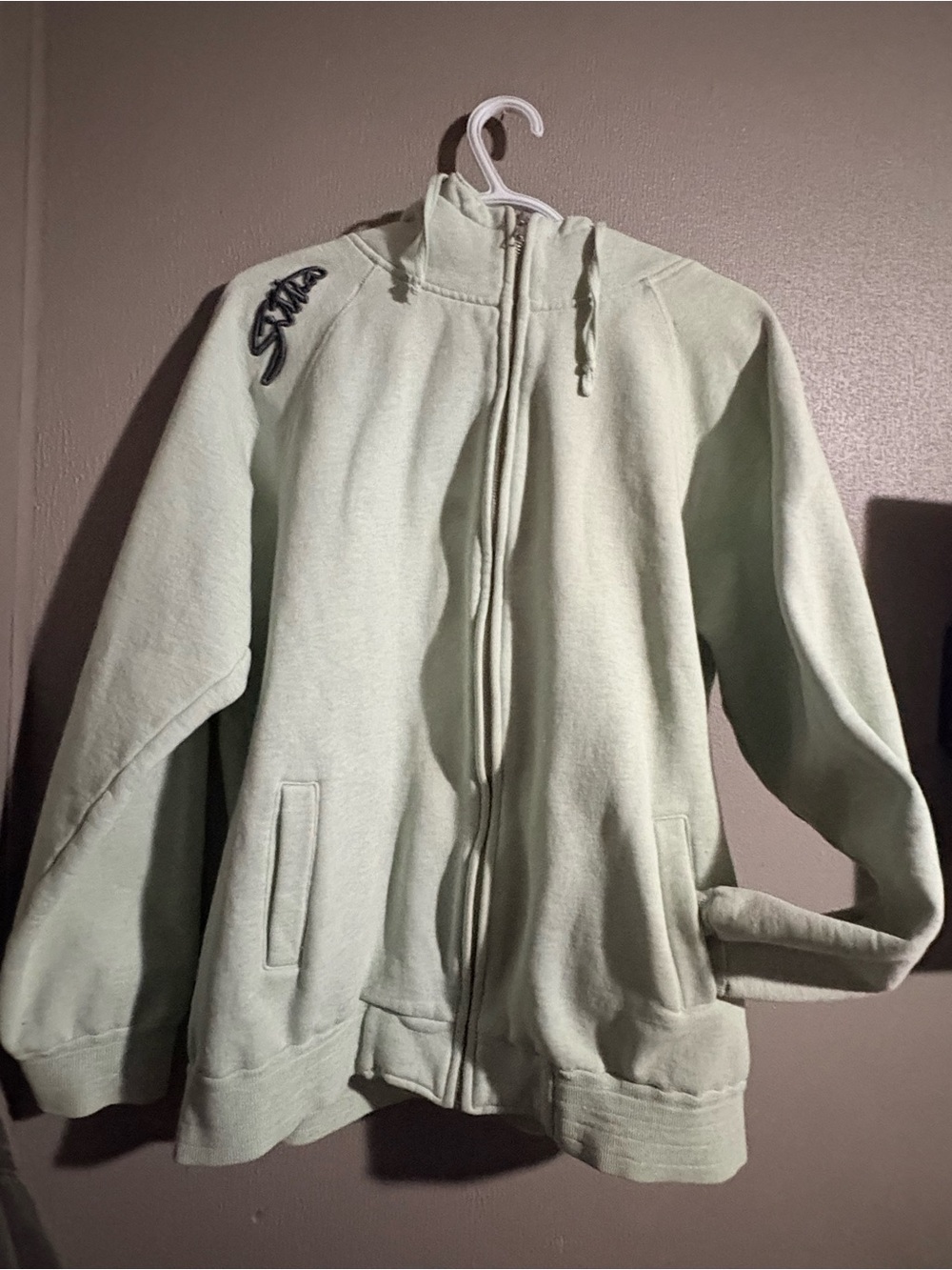 Light Green Full-Zip Women’s Sweater Jacket